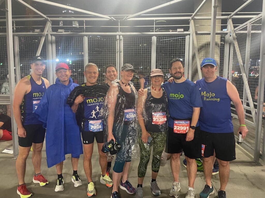 Mojo Running Club waiting to start the Flying Pig Marathon