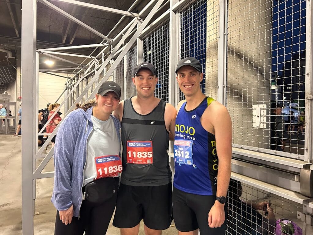 Waiting to start the Flying Pig Marathon